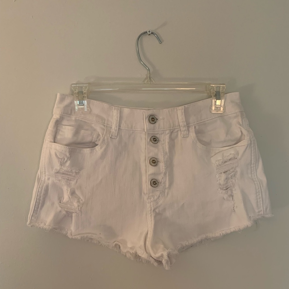 Hollister Vintage Relaxed High Rise White Jean Short, Size 28
